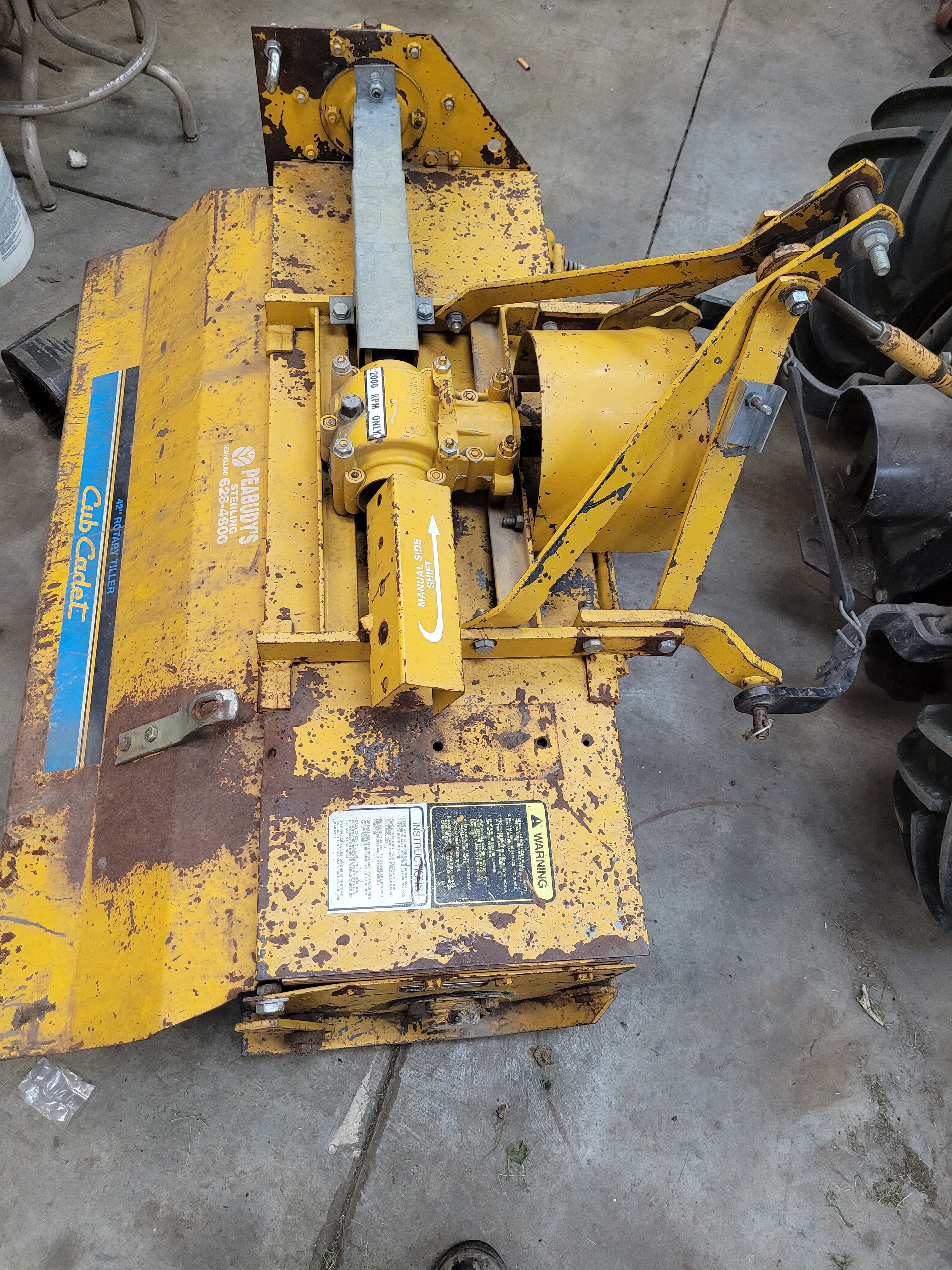 2000 rpm pto tiller | IH Cub Cadet Tractor Forum